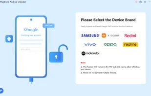 MagFone Android Unlocker select mobile phone