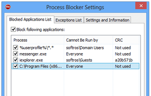 Windows Processes Blacklisting