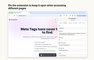 Find your page's meta data