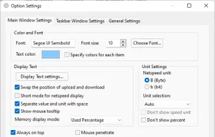Main Window Settings