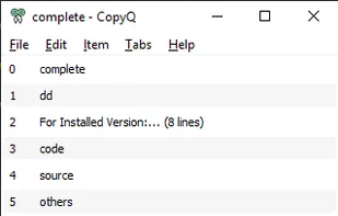Shows a list of previously copied text or images.