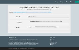 "Upload successful!"