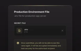 Request files, encrypted end-to-end with zero-knowledge