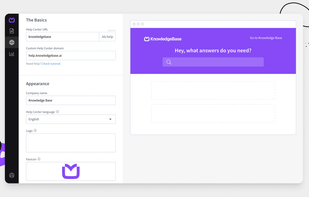 KB admin dashboard (customize help center)