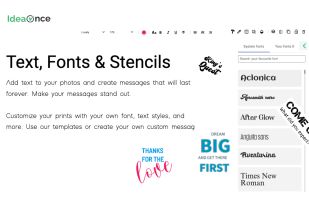 Add text to your photos and create messages that will last forever. Make your messages stand out.
Customize your prints with your own font, text styles, and more. Use our templates or create your own custom message.
