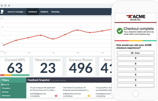 Ask Inline dashboard and mobile survey.