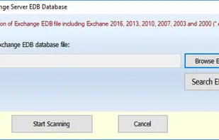 Select EDB file screen of edb to pst converter by SysInspire