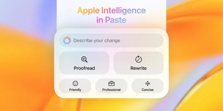 Paste integrates Apple Intelligence for in-app writing and proofreading image