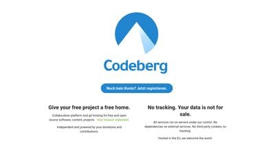 Landing page of codeberg.org