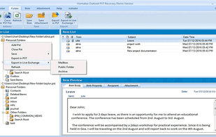 Voimakas Outlook Recovery screenshot 1