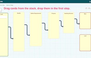 Drag cards around, to move them between different stages in your sales process.