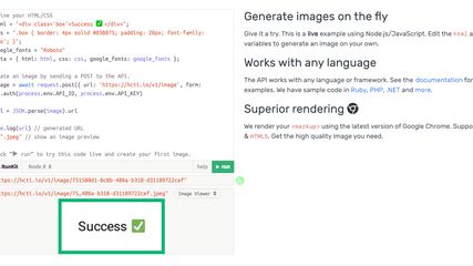 Generate an image with javascript