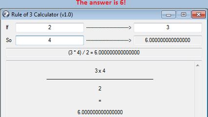 Rule of 3 Calculator screenshot 1