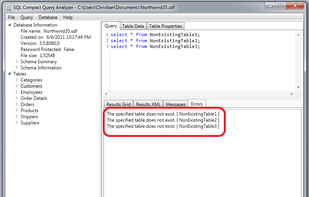 SQL Compact Query Analyzer screenshot 1