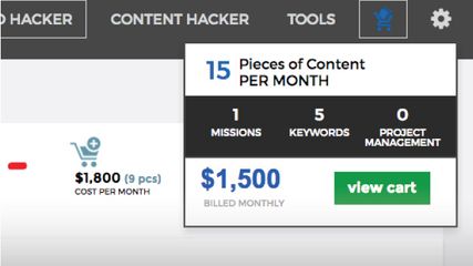 Outpace competitors by fulfilling your monthly content goals with our add to cart feature.We’ve automatically compared your competition to generate the best method to start hacking rank.