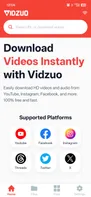 Vidzuo Home Screen