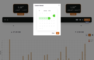Choose custom interval modal