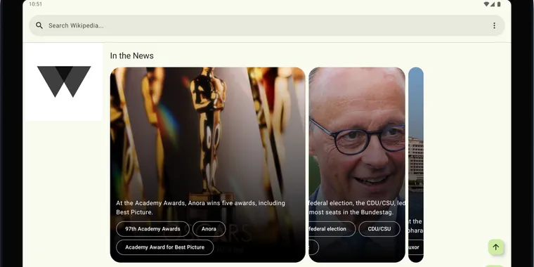 WikiReader 2.2.0 adds new Material 3 UI and collapsible navigation image