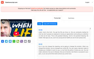 Tubetranscript screenshot 1
