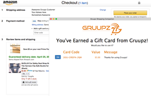 Gift card rewards (issued when you reach a $5 balance) are easy to apply next time you checkout.