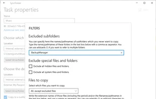 Configuring tasks - filters