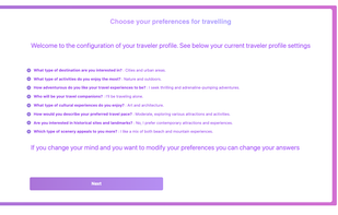 Personalization helps AI agent to understand your travel preferences