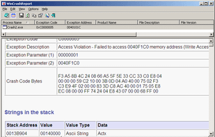 WinCrashReport screenshot 1