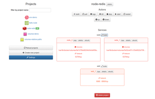 Docker Compose UI screenshot 1
