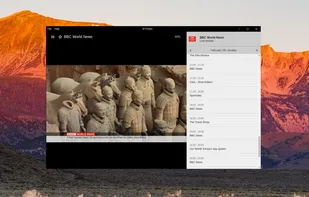 Video player with EPG view and activated light theme