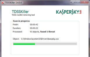 TDSSKiller scanning for rootkit