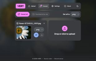 Conversion page (dark mode)