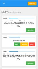 Studying Japanese with Memcards on iphone