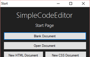 Start Page of Simple Code Editor.