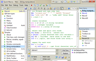 Quick Macros main window