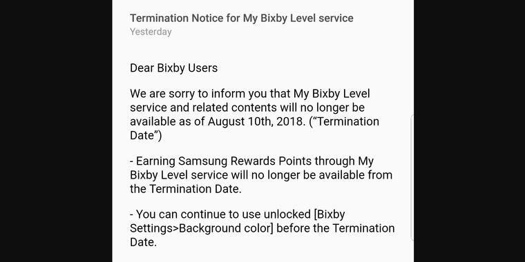 Samsung discontinuing rewards program for Bixby virtual assistant image