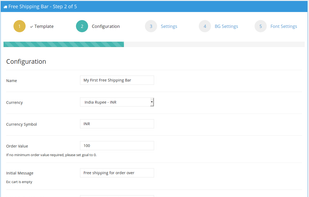 Easy Free Shipping Bar