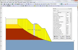 Excavated slope with tension crack layer
