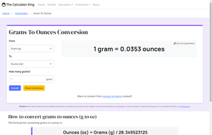 Grams-to-ounces Conversion