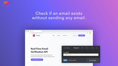 Check if an email exists without sending any email.
