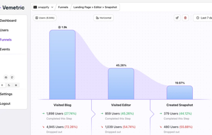 Vemetric screenshot 2