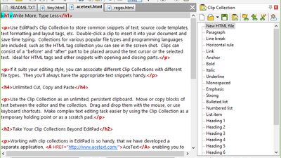 EditPad Lite HTML Clip Collection