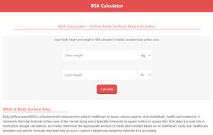 BSA Calculator screenshot 1