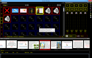 Dashboard with other Controls snapped in and PowerPoint file playing