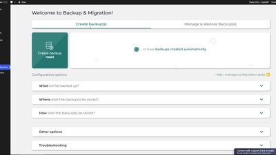 Backup Migration plugin - Home screen