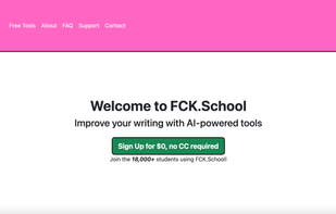 Welcome to FCK.School! Try it out and sign up for a free plan.