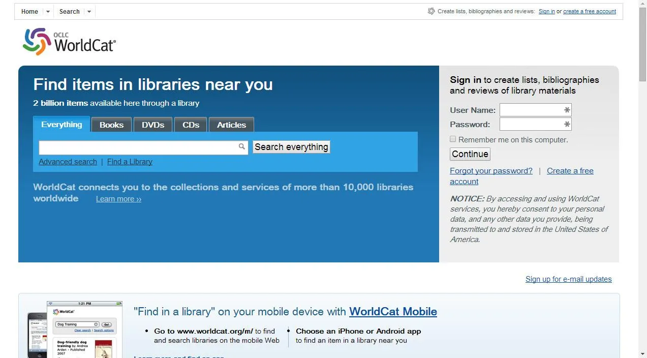 WorldCat The world's largest network of library content and services