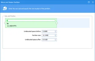 Move and Resize Partition