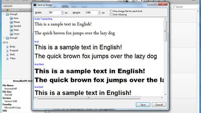 Sample text with fonts Arabic + Arial