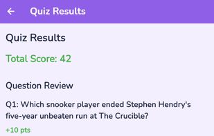 Quiz Results
