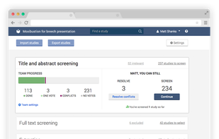 Covidence screenshot 1